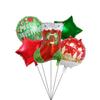 Globo navideño transfronterizo traje de cinco piezas árbol de Navidad muñeco de nieve anciano muletas decoración navideña globo de película de aluminio