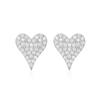 Pendientes románticos de amor con diamantes de plata esterlina S925, estilo japonés y coreano, sencillos y elegantes, joyería de alta calidad que combina con todo.