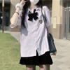 2024 Nueva Camisa Blanca de Manga Corta para Mujer Estilo JK Estudiante Universitario Camisa Uniforme de Clase Estilo Occidental Chic de Nicho Superior