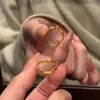 Explosiones del Libro Rojo Anillo de Diamante Amarillo de Gran Altura 2025 Nuevo Oro Antiguo Transferencia Nudo de Bambú Taladro Anillo Simple