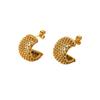 Nuevos Pendientes de Malla con Púas Estilo Ins Pendientes de Oro de 18K Anillo de Acero Inoxidable Pendientes de Acero de Titanio Pendientes