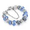 Comercio exterior venta caliente pulsera de 12 constelaciones vidrio de cristal aleación pulsera de cuentas de agujero grande joyería popular europea y americana