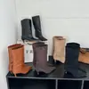 Botas de Mujer de Caña Media con Punta Fina Sencillas Otoño/Invierno 2026 Botas de Mujer de Piel de Ante de Pierna Recta