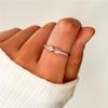 Amazon desea nuevo anillo de micro incrustación de 8 caracteres de la suerte moda simple ins anillo femenino una fila cola diamante rosa comida anillo