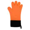 Luvas de Isolamento de Silicone de Cinco Dedos de Algodão com Logo Personalizado Luvas para Forno de Churrasco Doméstico Luvas Antiescaldantes em Forma de Coração