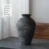 Estilo Silencioso Jarrón Vintage Cerámica Gruesa Jarra de Cerámica para Casa de Huéspedes Nuevo Estilo Chino Cerámica Inserto para Flores Secas Maceta de Balcón Decoración del Hogar