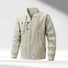 Nueva chaqueta de vuelo transfronteriza para hombre, chaqueta casual, abrigo de remaches de color liso, estilo retro americano, cuello alto para hombre, holgada y moderna
