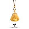 Colgante de Buda Sonriente Hecho Usando Métodos Tradicionales - Para Mujer Chapado en Oro con Incrustaciones de Diamantes Buda de Gran Barriga DIY Collar Trenzado