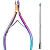 Tesoura para Cutícula D501 para Salões de Unhas, Alicate Removedor de Pele Morta da Borda da Unha, Espátula de Aço para Barbas, Empurrador de Cutícula, Pinça para Cutícula, Ferramentas de Manicure