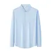 [10A Antibacteriano] Camisa clásica de otoño/invierno para hombre, resistente a las arrugas, de manga larga, informal y adecuada para el trabajo, diseño simple, top de infrarrojos lejanos