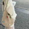 Bolso Tote de un Solo Hombro Estilo Coreano, Estilo Perezoso, Sencillo, Moderno, de Moda, Elegante, Bolso de un Solo Hombro Personalizado, Bolso de Flores Tejido