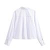Outono 2025 Nova Moda de Rua Europeia e Americana Transfronteiriça Camisa Feminina com Cordão na Cintura e Mangas Longas W09 11599
