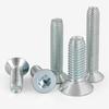 Tornillo de Máquina Plano de Acero al Carbono de Alta Resistencia, Cabeza Avellanada Phillips Triángulo, Auto-Bloqueante, Zinc Azul-Blanco, Din7500 M3M4M5-M8