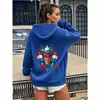 Sudadera con Capucha Transfronteriza para Mujer Estampado del Día de la Independencia Americana Pulóver Holgado Amazon Comercio Exterior Una Pieza al por Mayor