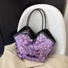 Bolsa Tote de Ombro Grande e Tendência Estilo Coreano para Trabalho e Passeio com Franjas e Lantejoulas Nova Coleção Primavera 2026