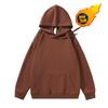 Outono e inverno Novo suéter com capuz masculino chinês algodão casal pullover hoodie super macio forrado de lã grosso suéter de cor sólida grosso atacado