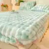 Falda de Cama de Terciopelo de Leche Cubierta Invierno Engrosada Totalmente Envuelto Cubierta de Cama Protector de Colchón para el Hogar Sábana Individual Cubierta de Cama de una Pieza