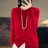 Cardigan Elegante de Tricô Rosa Estilo Novo 2025 para Mulheres, Jaqueta Solta e Fashion de Gola Redonda com Senso de Design, Suéter Casaco