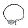 Prata de Lei S925 Vintage Martelado Zikiram Pulseira em Formato de O Tendência Nacional Versátil Alta Moda Artesanato Pesado Design de Nicho