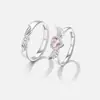 Colección de Anillos de Pareja, un Par de Anillos Lisos Abiertos de Aleación con Diseño Único, Regalo para Novia o Novio