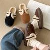Pantuflas Birkenneth de algodón para mujer, estilo retro, antideslizantes, informales, a la moda, con forro polar cálido y tiras finas para invierno.