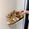 Zapatos de Entrenamiento Moral con Cordones Estampado de Leopardo Retro para Mujer 2025 Otoño Temprano Nuevos Zapatos Deportivos de Carreras con Suela Fina que Aumentan la Altura y Zapatos Casuales