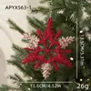 Adornos Colgantes de Copo de Nieve con Polvo Brillante de Nuevo Estilo Transfronterizos, Accesorios de Decoración para Árbol de Navidad de Plástico con Brillo de Forma Irregular