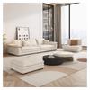 Sofá de vela Oakland de estilo italiano, moderno, sencillo, de pelo largo, para sala de estar, apartamento pequeño, sofá recto de lino y algodón para tres personas.