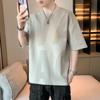Fonte Fabricante Short-sleeved T-shirt Verão dos homens Thin Ice Silk Loose Trendy Brand T-shirt Meia-manga Casual Top Roupas