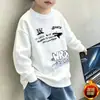 Otoño 2026 Nuevo Estilo Niños Elegante Estampado Tie-dye Cuello Redondo Sudadera con Capucha Informal Moderna Holgada para Niños Medianos y Grandes
