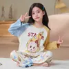 Novos Pijamas Infantis para Meninas 2026, Primavera e Outono, Algodão Puro, Manga Longa Fina, para Meninas Pequenas, Crianças Maiores e Estudantes, Roupa de Casa