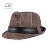 Otoño e Invierno Nuevo Estilo Sombreros de Jazz a Cuadros para Hombre Venta al por Mayor Sombreros Retro Británicos de Caballero Sombreros de Lana Estilo Coreano para Mujer