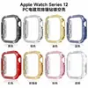 Aplicable a la Serie Apple 12 10 11 Funda Hueca con Pedrería de Doble Fila iWatch Ultra Funda Dura de PC Electrochapada a Prueba de Caídas