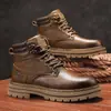 Botas de Pareja de Comercio Exterior para Hombre Otoño e Invierno Nuevas de Cuero Genuino Suela Gruesa Zapatos Casuales para Exteriores Transfronterizos Talla Grande Botas de Trabajo para Hombre