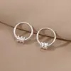 Novedoso Estilo Aros y Clips para Orejas de Cintura Delgada para Mujer, Pendientes Ins Estilo Coreano, Accesorios para Orejas de Doble Uso, Pendientes de Aro Lisos Minimalistas Únicos