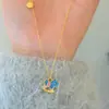 Collar con Moneda de Caballo Colorida de Plata de Ley 925 para Mujer, Nuevo Diseño Estilo Chino, Año del Caballo del Zodiaco, Cadena para Clavícula 0908A