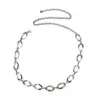 Cadena de Cintura para Vestido Estilo Europeo y Americano Accesorio Simple Cadena Metálica Lisa Irregular Cinturón Cadena para Pantalones de Mujer Cadena de Cintura de Moda