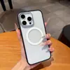Funda de Teléfono Transparente Magnética Ice-Clear Adecuada para iPhone 17 Pro Max/15/16/13 Lente Galvanizada 12