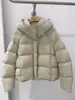 Jaqueta Puffer Acolchoada Grossa com Capuz Feminina Curta 2026 Nova Tamanho Pequeno Jaqueta Pão Inverno Roupa Externa Quente