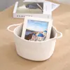 Cesta de armazenamento trançada de corda de algodão cesta de armazenamento de mesa minimalista moderna cesta de lavanderia cesta de armazenamento caixa de armazenamento caixa de armazenamento de contas