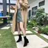 Botas calcetines botas botines zapatos de mujer primavera, otoño e invierno 2022 estilo coreano nuevos tacones altos de punta tacón grueso botas elásticas de celebridad de internet