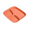 Amazon Plato Cuadrado de Paja de Trigo Compartimentado para Cena Plato para Desayuno de Verduras Plato para Almuerzo Cuantitativo Reducción de Grasa Plástico para Snacks