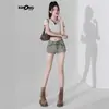 Shorts Jeans Retrô para Mulheres Verão 2025 Novo Cintura Baixa Elástico Justo Linha A Alongador de Pernas Sexy Super Curtos Hot Pants