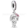 Panjia S925 Cobre Blanco Chapado en Plata Joyería Accesorios DIY Forma de Corazón Flor Buzz Lightyear Dumbo Campana Colgante