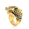 Anillo de acero de titanio para hombre con cabeza de lobo Haiteng Anillo de acero de titanio pulido Vikingo Nórdico Venta al por mayor directa de fábrica de anillos