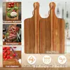 Tabla de cortar para pizza de madera simple con mango Tabla de cortar engrosada Cuadrada Plato de cena para bistec Bandeja Rectangular Bandeja para el hogar