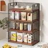 Prateleira de armazenamento para mesa, organizador de lanches, organizador multifuncional para mesa de jantar, aparador de cozinha, porta-copos com camadas