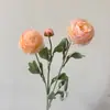 Ramo de Flores Artificiales de Loto y Peonía Aterciopeladas de Alta Calidad Decoración de Exhibición para Ventana de Sala de Estar en Casa Flor Artificial de Simulación