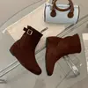 Elegantes y adelgazantes botines planos estilo Western, nuevos botines de tobillo con plataforma interior para mujer, botines de moda, botines de plataforma, botines de cowboy de otoño e invierno