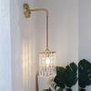 Lámpara de Pared con Conchas Estilo Francés Transfronteriza para Dormitorio Mesita de Noche, Vintage Artística Casa de Huéspedes Personalidad Creativa Nórdica Decorativa de Pared Cristal